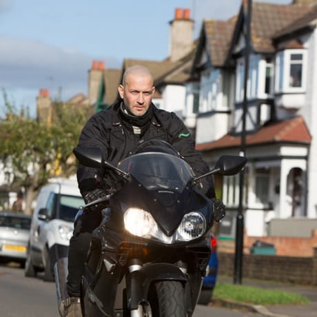 Man on motorbike with SMP