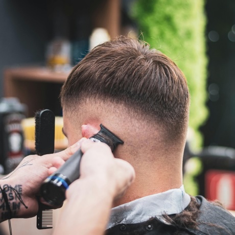 Man having haircut