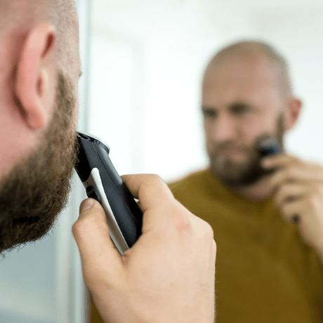 bald man grooming
