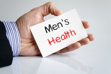 Men's health text concept isolated over white background