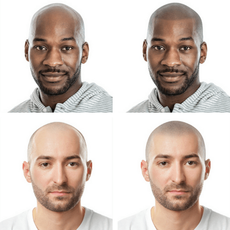 a virtual hairline mock-up of scalp micropigmentation in nyc